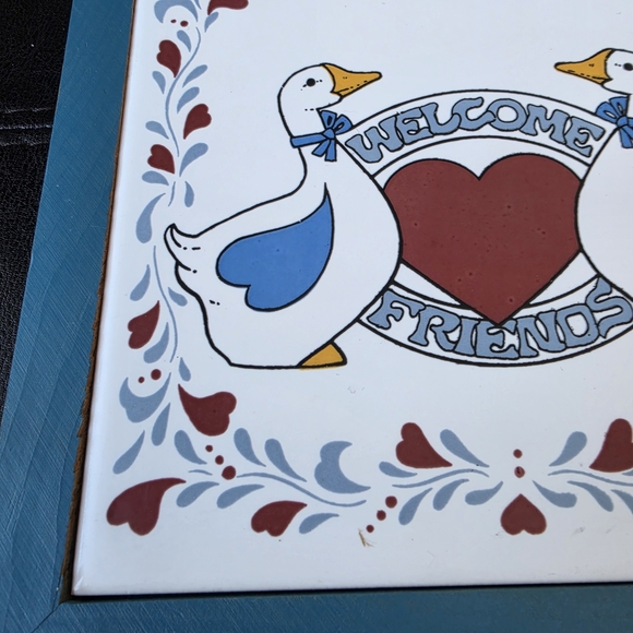 Welcome Friends Duck Wall Tile - Blue Frame - Picture 5 of 10